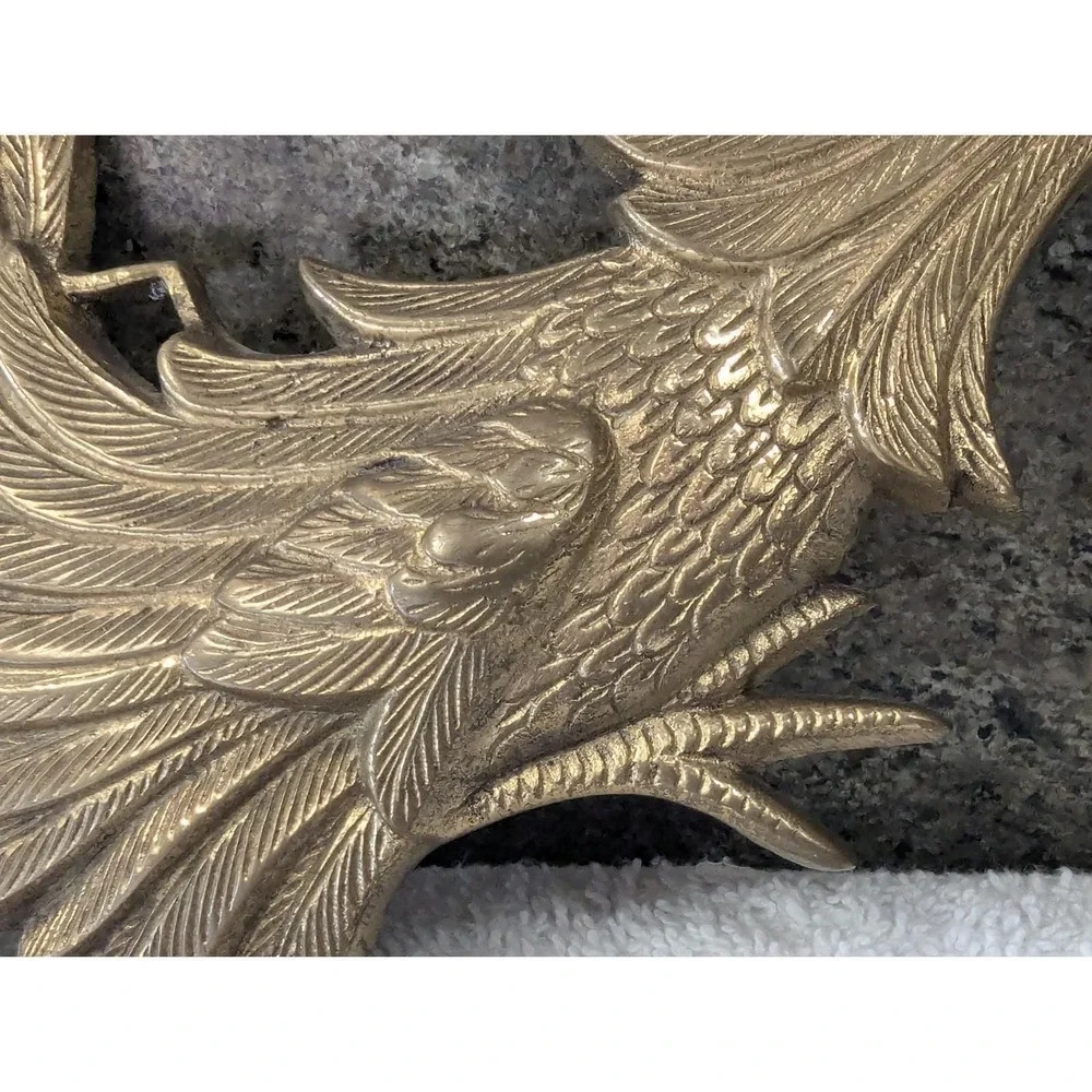 Vintage Cast Metal Wall Hanging Fighting  Running Rooster